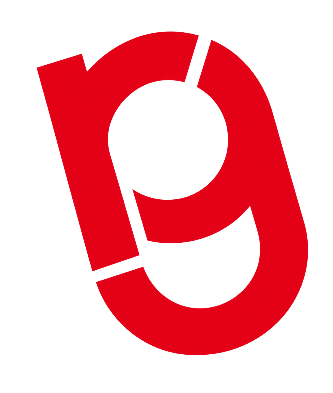 Logo vermelha original, um símbolo criado a partir das iniciais r e G